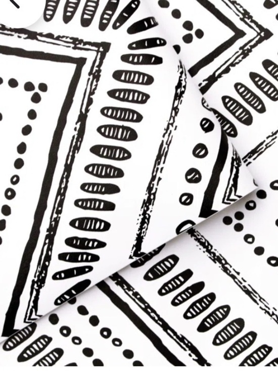 Other - Black & White Geometric Print Self Adhesive Boho Wallpaper 4 Rolls